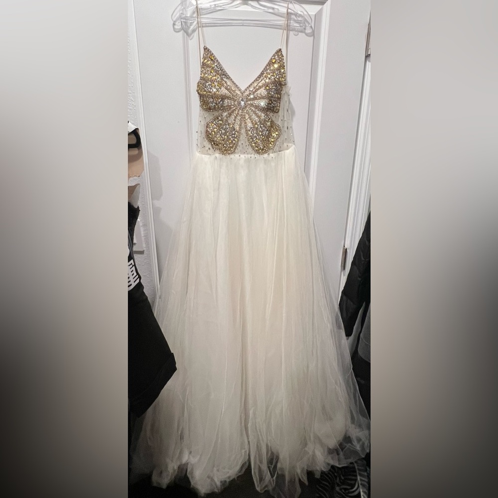 Jovani Butterfly Embellished Prom Dress